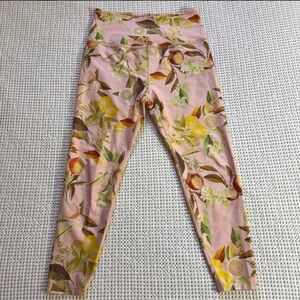 Beyond Yoga Pink Floral & Citrus Print Leggings